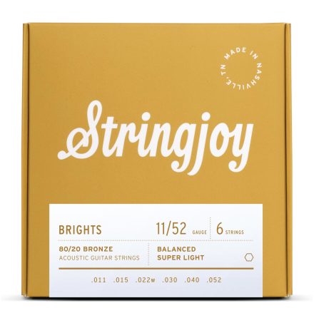 Stringjoy Brights | Super Light  (11-52) 80/20 Bronze Acoustic Guitar